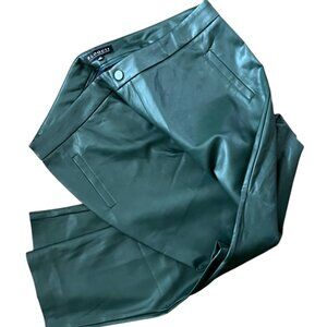 ELOQUII Forest Green Faux Leather Size 18 Skinny Leg Pant EUC